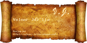 Velner Júlia névjegykártya